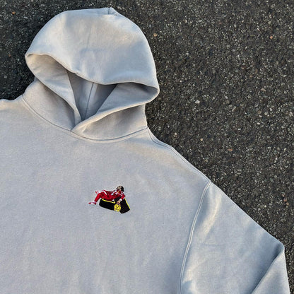 Lewis In Red Embroidered Hoodie