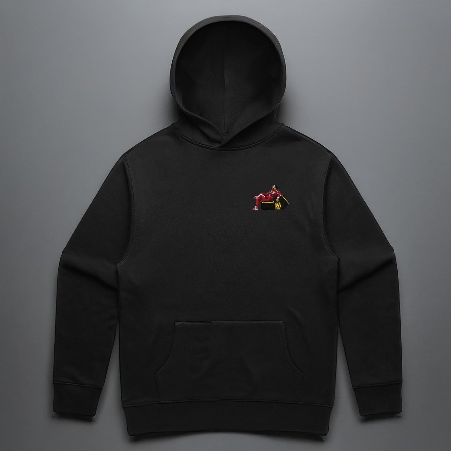 Lewis In Red Embroidered Hoodie