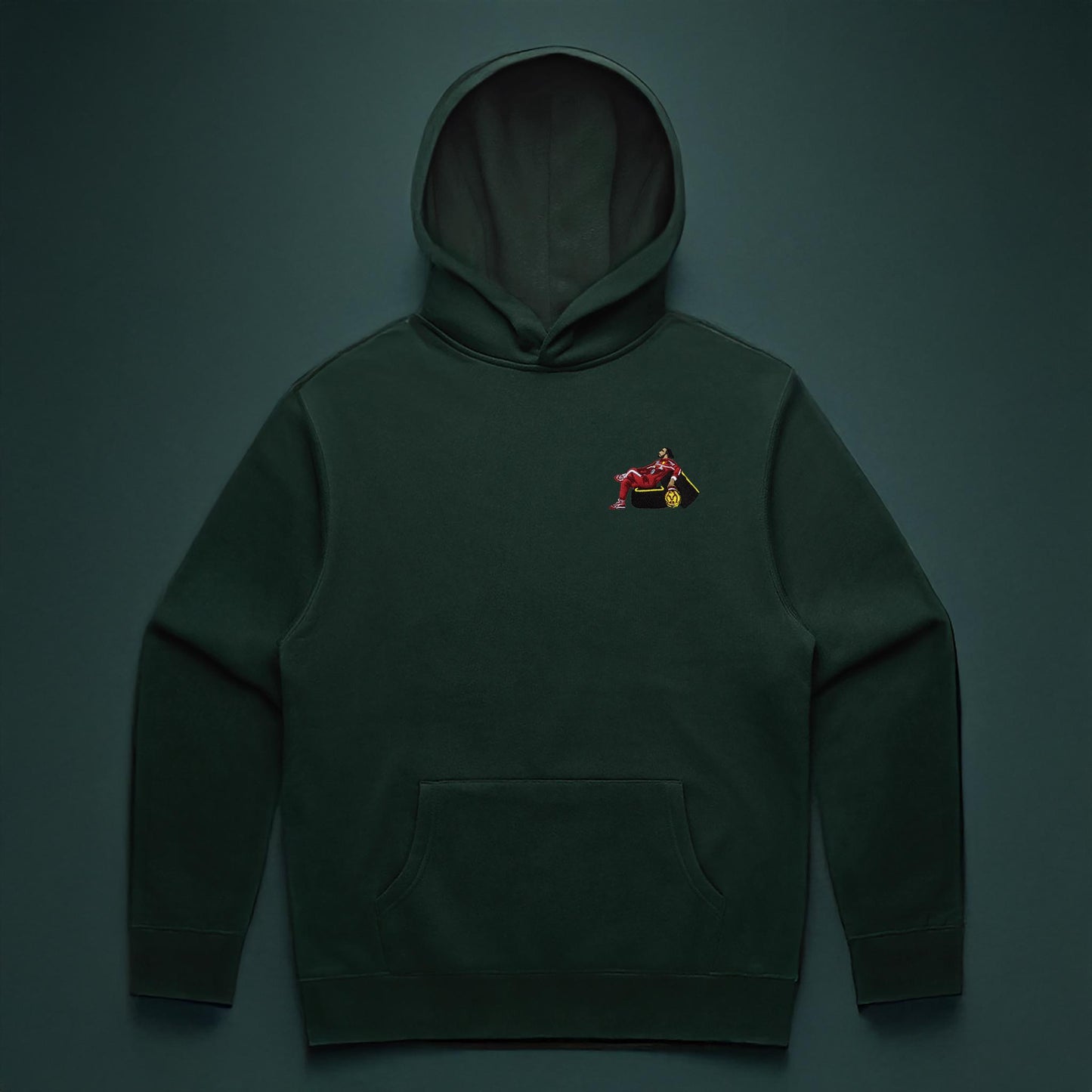 Lewis In Red Embroidered Hoodie