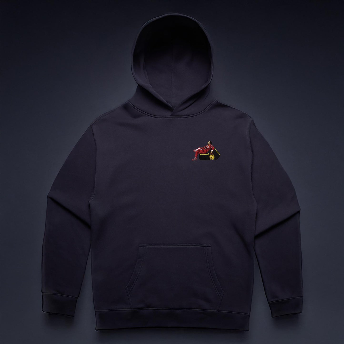 Lewis In Red Embroidered Hoodie