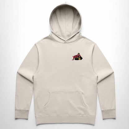 Lewis In Red Embroidered Hoodie